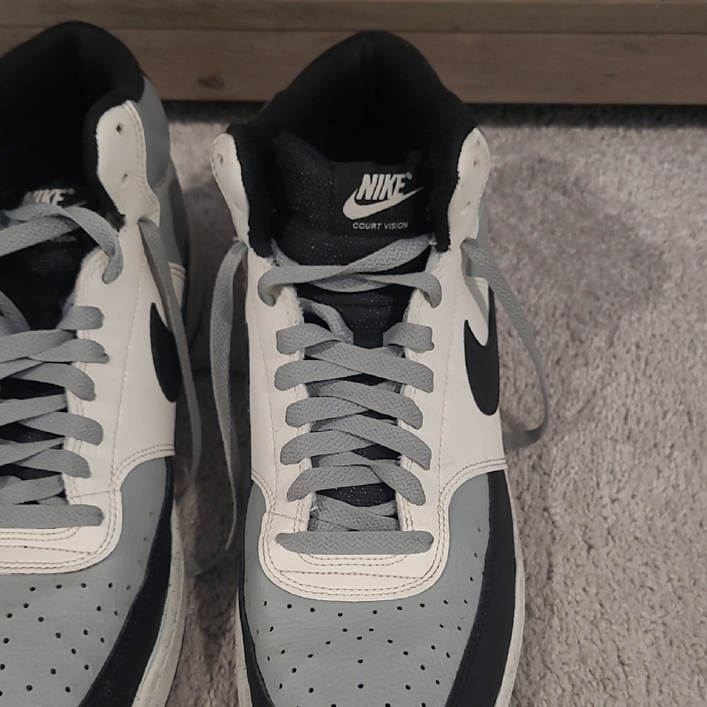 Nike Men's Court Vision Sneakers - Black, White, and Gray